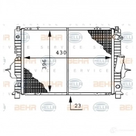 Радиатор охлаждения двигателя HELLA Renault Twingo (C06) 1 Хэтчбек 1.2 (C063. C064) 55 л.с. 1993 – 1996 _BEHR HELLA SERVICE_ 8mk376706474 K3TSX