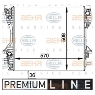 Радиатор охлаждения двигателя HELLA Jaguar S-Type ZXKYCUE _BEHR HELLA SERVICE_ 8mk376764421