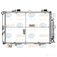 Радиатор охлаждения двигателя HELLA 8mk376712784 Mercedes E-Class (W210) 2 Седан 3.0 E 300 Turbo D (225) 177 л.с. 1996 – 1999 TRDDY _BEHR HELLA SERVICE_