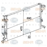 Радиатор охлаждения двигателя HELLA _BEHR HELLA SERVICE_ 8mk376745711 Renault Laguna 3 (BT, KT, DT) 2007 – 2015 41QAQ