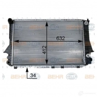 Радиатор охлаждения двигателя HELLA _BEHR HELLA SERVICE_ 8mk376715264 UG12G0 Audi A6 (C4) 1 1994 – 1997