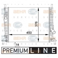 Радиатор охлаждения двигателя HELLA _BEHR HELLA SERVICE_ Ford Focus 2 Седан 1.6 110 л.с. 2010 – 2024 8mk376764271 LAXHNYN