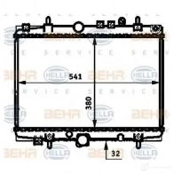 Радиатор охлаждения двигателя HELLA 8mk376714401 GOFY14 _BEHR HELLA SERVICE_ 45548 - Изображение 5