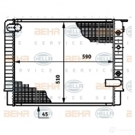 Радиатор охлаждения двигателя HELLA CO6JV 46075 _BEHR HELLA SERVICE_ 8mk376720711 - Изображение 3