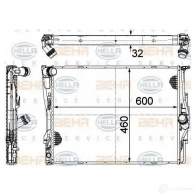 Радиатор охлаждения двигателя HELLA 8mk376754041 AKGJ2K _BEHR HELLA SERVICE_ 46493 - Изображение 4