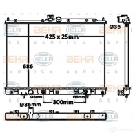 Радиатор охлаждения двигателя HELLA Mitsubishi Outlander 1 (CU5) Кроссовер 2.4 GDI 4WD 165 л.с. 2005 – 2006 8mk376790341 QKSC6K _BEHR HELLA SERVICE_