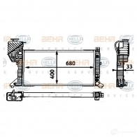 Радиатор охлаждения двигателя HELLA 46103 CFBPCR3 8mk376721204 _BEHR HELLA SERVICE_