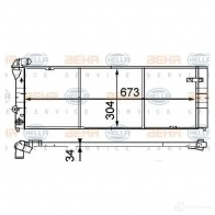 Радиатор охлаждения двигателя HELLA _BEHR HELLA SERVICE_ K5A8H4 Seat Toledo (1L) 1 1991 – 1998 8mk376714501