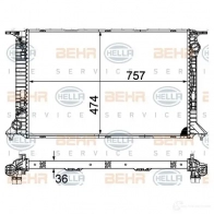 Радиатор охлаждения двигателя HELLA _BEHR HELLA SERVICE_ I5I6RM9 Audi A4 (B8) 4 Универсал 4.2 Rs4 Quattro 450 л.с. 2012 – 2015 8mk376754744