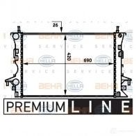 Радиатор охлаждения двигателя HELLA _BEHR HELLA SERVICE_ 9O119 Renault Laguna (KG) 2 Универсал 1.9 dCI (KG0E) 105 л.с. 2001 – 2005 8mk376716281