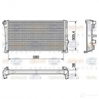 Радиатор охлаждения двигателя HELLA _BEHR HELLA SERVICE_ Fiat Punto (188) 2 Хэтчбек 1.3 JTD 16V 70 л.с. 2003 – 2012 O3FFW88 8mk376754371