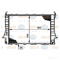 Радиатор охлаждения двигателя HELLA DFGCYM 8mk376719351 Audi 100 (C4) 4 Седан 2.8 E Quattro 174 л.с. 1990 – 1994 _BEHR HELLA SERVICE_