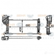 Радиатор охлаждения двигателя HELLA 8mk376721434 SO3HW4 Mercedes Sprinter (901, 902) 1 Кабина с шасси 2.9 212 D 122 л.с. 1995 – 2000 _BEHR HELLA SERVICE_