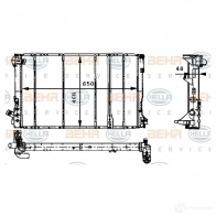 Радиатор охлаждения двигателя HELLA 1C6CUB _BEHR HELLA SERVICE_ Renault Laguna (K56) 1 Универсал 2.2 dT (K569) 113 л.с. 1996 – 2001 8mk376717381