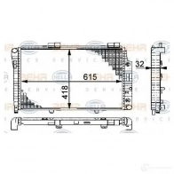 Радиатор охлаждения двигателя HELLA 8mk376712021 N91PME6 _BEHR HELLA SERVICE_ 45306 - Изображение 4
