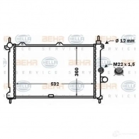 Радиатор охлаждения двигателя HELLA L0MV1Q7 Opel Astra (F) 1 Хэтчбек 1.7 TDS (F08) 82 л.с. 1991 – 1998 _BEHR HELLA SERVICE_ 8mk376771171