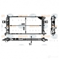 Радиатор охлаждения двигателя HELLA 8mk376713021 WV8PBZ _BEHR HELLA SERVICE_ Opel Astra (G) 2 Седан 1.7 TD (F69) 68 л.с. 1998 – 2000