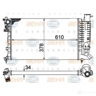 Радиатор охлаждения двигателя HELLA 8mk376707021 Peugeot 306 1 (7A, 7C, N3, N5) Хэтчбек 2.0 S16 150 л.с. 1994 – 2001 3ACZ7GX _BEHR HELLA SERVICE_