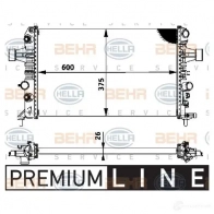 Радиатор охлаждения двигателя HELLA _BEHR HELLA SERVICE_ 45927 8mk376719061 ZP559CX