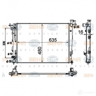 Радиатор охлаждения двигателя HELLA Kia Sportage 3 (SL) Кроссовер 2.0 CVVT 166 л.с. 2010 – 2025 _BEHR HELLA SERVICE_ 9PKJS3 8mk376790431