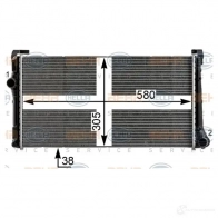 Радиатор охлаждения двигателя HELLA 64EYRM 8mk376900111 Fiat Punto (188) 2 Хэтчбек 1.3 JTD 16V 70 л.с. 2003 – 2012 _BEHR HELLA SERVICE_