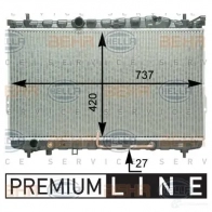 Радиатор охлаждения двигателя HELLA 8mk376762321 D52TLZJ Hyundai Trajet (FO) 1 Минивэн 2.7 V6 173 л.с. 2000 – 2008 _BEHR HELLA SERVICE_