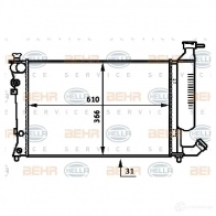 Радиатор охлаждения двигателя HELLA 45789 _BEHR HELLA SERVICE_ 8mk376717501 TDGNDLE