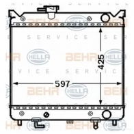 Радиатор охлаждения двигателя HELLA 9CO454 Suzuki Grand Vitara (FT, HT) 1 Кроссовер 2.7 4x4 (Tx92. JA 627) 184 л.с. 2003 – 2003 _BEHR HELLA SERVICE_ 8mk376773001