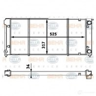 Радиатор охлаждения двигателя HELLA 8mk376714791 7Z70D 45593 _BEHR HELLA SERVICE_