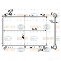 Радиатор охлаждения двигателя HELLA PFJGJ 8mk376790261 47159 _BEHR HELLA SERVICE_