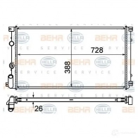 Радиатор охлаждения двигателя HELLA OHQGI9 44844 8mk376700654 _BEHR HELLA SERVICE_ - Изображение 5