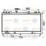 Радиатор охлаждения двигателя HELLA _BEHR HELLA SERVICE_ YB6UWRB 8mk376750281 Mazda