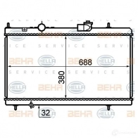 Радиатор охлаждения двигателя HELLA _BEHR HELLA SERVICE_ 8mk376732741 8KGS6D Peugeot 607 1 (9D, U) Седан 3.0 V6 24V 211 л.с. 2004 – 2011