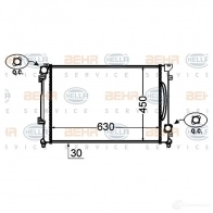 Радиатор охлаждения двигателя HELLA 9UKYAED _BEHR HELLA SERVICE_ Audi A6 (C5) 2 Универсал 2.5 Tdi 155 л.с. 2001 – 2005 8mk376766191