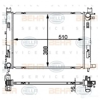 Радиатор охлаждения двигателя HELLA A260MZ 8mk376912244 _BEHR HELLA SERVICE_ 47321