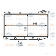 Радиатор охлаждения двигателя HELLA 8mk376708041 QSBPLTO _BEHR HELLA SERVICE_ 45056