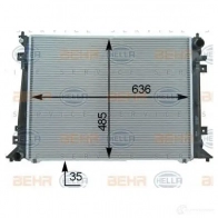 Радиатор охлаждения двигателя HELLA _BEHR HELLA SERVICE_ TRIJCU 8mk376754531 Kia Magentis