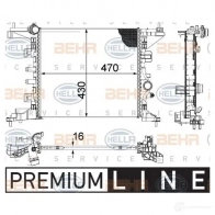 Радиатор охлаждения двигателя HELLA Opel Meriva (B) 2 Минивэн 1.4 75 100 л.с. 2010 – 2017 _BEHR HELLA SERVICE_ 8mk376756441 FT9O3Q