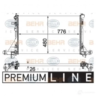 Радиатор охлаждения двигателя HELLA 3QGMCOF _BEHR HELLA SERVICE_ 8mk376737091 Renault Master 3 (FV, JV, EV) 2010 – 2020