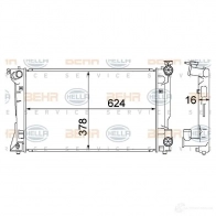 Радиатор охлаждения двигателя HELLA Toyota Avensis (T250) 2 Универсал 2.0 VVTi (AZT250) 155 л.с. 2003 – 2008 8mk376773681 _BEHR HELLA SERVICE_ UNWRPA6