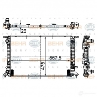 Радиатор охлаждения двигателя HELLA 8mk376745634 TIUYY _BEHR HELLA SERVICE_ Audi A4 (B8) 4 Седан