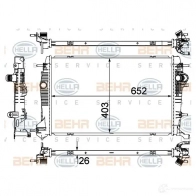 Радиатор охлаждения двигателя HELLA 8mk376735391 _BEHR HELLA SERVICE_ Renault Scenic (JZ) 3 Минивэн 2.0 dCi (JZ0Y. JZ26) 150 л.с. 2009 – 2025 HD1P1EH