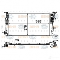 Радиатор охлаждения двигателя HELLA 8mk376735131 Renault Megane (DZ) 3 Купе 1.5 dCi (DZ0A) 86 л.с. 2008 – 2025 _BEHR HELLA SERVICE_ 9OAF1A1