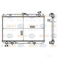 Радиатор охлаждения двигателя HELLA 47162 W8WTT07 _BEHR HELLA SERVICE_ 8mk376790291