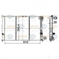 Радиатор охлаждения двигателя HELLA ZDMYW _BEHR HELLA SERVICE_ 44995 8mk376707171