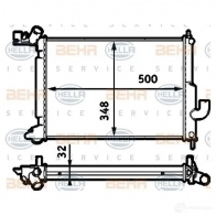 Радиатор охлаждения двигателя HELLA Opel Vectra (B) 2 Универсал 2.0 DTI 16V (F35) 101 л.с. 1997 – 2003 8mk376718721 JWDO8 _BEHR HELLA SERVICE_