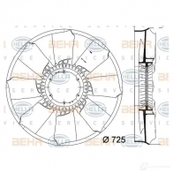 Крыльчатка охлаждения двигателя HELLA _BEHR HELLA SERVICE_ 50106 8mv376758251 PJ42DR