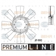 Крыльчатка охлаждения двигателя HELLA 8mv376733271 YV0S9S 50022 _BEHR HELLA SERVICE_