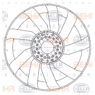 Крыльчатка охлаждения двигателя HELLA ODCP 0 50201 8mv376906591 4045621514716