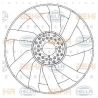 Крыльчатка охлаждения двигателя HELLA ODCP 0 50201 8mv376906591 4045621514716 - Изображение 2